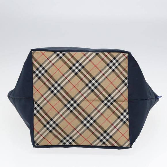 Burberrys Nova Check Blue Label Tote Bag Nylon Navy Auth fm3650 - Picture 5 of 16
